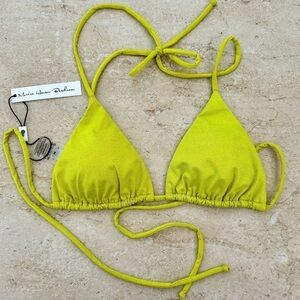 NWT!! Monica Hansen Green Swim Top, Shimmer, Size M